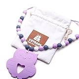 Baby Teething Necklace -- Owl Teether Pendant Necklace for Mom 100% BPA Free Teether for Baby Safe t