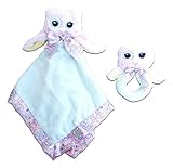 Bundle of 2 Bearington Baby Items - Girls Lil' Hoots 19'' Owl Security Blanket and Soft Rattle with 