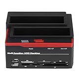 IDE HDDエンクロージャードック2.5/3.5インチハードディスク用デュアルベイUSB2.0ドックステーション、データ転送用のプラグ＆プレイ、ホームオフィスでの2x 3TBリーダー