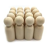 Kissteether 20pcs ウッドピープル（男の子）2.56インチ（65mm）ソリッドハードネイチャー未完成高品質ギャングウェイレディペイントまたはステンドドウッドドール (木の色 20pcs