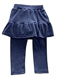 Plus Nao(プラスナオ) キッズスカート付きレギンス スカッツ シンプルコーデ 無地 フリルデザインボトムス 女の子 ジュニア 子供服 90 100 100 ネイビー