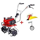 [メンテナンス3点セット付き]ホンダ 耕運機 こまめ F220 ニューイエロー培土器+二輪移動タイヤ付セット