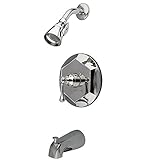 Kingston Brass KB4631BL English Vintage Tub and Shower Faucet, 7-1/2-Inch, Polished Chrome [並行輸入品]