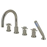 Kingston Brass KS83285DX Concord Roman Tub Filler 5 Pieces, Satin Nickel [並行輸入品]