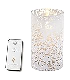 Luminara Flameless Candle – 水銀ガラス円柱 – Bundle withリモートコントロール 10006347, LM604