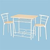 お手軽ダイニングセット 【3点セット/ナチュラル×オフホワイト】 軽量 コンパクト 棚付きダイニングテーブル 生活用品 インテリア 雑貨 インテリア 家具 テーブル ダイニングテーブル ダイニングセット 3点セット top1-ds-1867