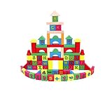 Premium 100 Piece Wooden Building Block Set By Dr. 929- Colorful Wooden Block-Building Play For Boys