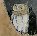 フクロウ装飾セラミック壁アートタイル8 x 8