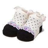 ドット花柄カップソックス アイボリー 9-11cm