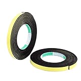 uxcell スポンジテープ 耐衝撃性 ノイズ絶縁 ブラック イエロー 1.2 x 14.5cm 2個入り