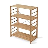ワイエムワールド 天然木パイン材 木製 おしゃれデザイン ラック ラザロ 4段 【カラー：ナチュラル】 00-141