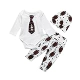 杜屋トヤ　赤ちゃん、長袖、スーパーボウル、ラグビー、スーツ　かこいいデザイン　ボーイズ　男の子　ファッション　気持ちいい　可愛い　カジュアル　コーヒー70,80,90,10　1PCトップス+ 1PCパ