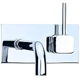 Cifial 224.152.625 Techno Quadra 25 Wall Mount Lavatory Faucet, Polished Chrome [並行輸入品]