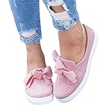 haoricuクリアランス夏女性用フラット蝶結びSlip Onスニーカーファッションガールズカジュアルローファー靴 US:6.5