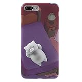 iPhone 7 Plus 3d Squishyケース、aigogoキュート可愛い漫画動物ソフト電話ケースカバーアンチ応力Anxiety for iPhone 7 Plus 5.5インチ