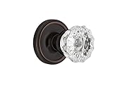 Nostalgic Warehouse Classic Rosette Single Dummy Crystal Glass Door Knob in Timeless Bronze [並行輸入品]