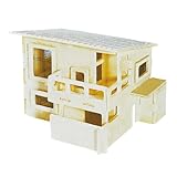 uxcell　木造キット　ウッド素材　ベージュ　子供用　パズルのおもちゃ　21 x 17 x 0.3cm