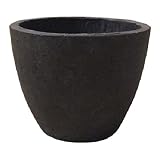 軽量コンクリート製植木鉢 フォリオ エッグ ダークブラウン 18cm 【2個入り】