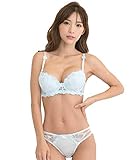 Smile LaLa ブルー B80 レディース ブラ ブラジャー ショーツ 下着 上下 セット 女性 綺麗な 脇だか 派手な おしゃれな ひもぱん もりぶら よせてあげる バンツ 女性したぎショーツセット ショーツブラジャーセット amazonレディース下着 ブラジャー下着セット パット入りブラジャー レディースワイヤーブラ 厚パッドブラジャーセット ブラ可愛い
