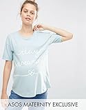 ASOS (エイソス) マタニティ Dreaming プリント Tシャツ ソフトブルー UK 6 (S) [並行輸入品]