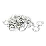 uxcell ロックワッシャー 12mm 内径 炭素鋼 亜鉛メッキ 外部鋸歯状 30個入り