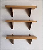 日常の空間をお洒落に可愛く 【アウトレット品】 飾り棚 壁掛け シェルフ ウォール ラック ３点セット (B.オーク(30cm))