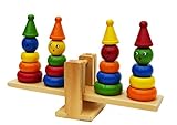 Toys of Wood Oxford Wooden Clown Ring Stacker and Balance Set