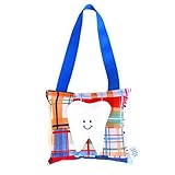 Boy's Tooth Fairy Pillow in Navy and Tangerine Madras Print [並行輸入品]
