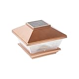 ALEKO® FSL5X5 Solar Fence Post Cap Pathway Lights Outdoor Garden Fence Lamp Light Copper Color, Lot 