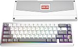 KEEBMONKEY WOBKEY Zen 65 65%クイックリリースワイヤレスメカニカルキーボード RGB CNCアルミニウムケース ホットスワップ対応 BT/2.4G/USB-C ゲーミングキーボード Mac/Windows用 (Lite Silver)