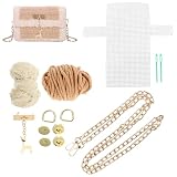 COHEALI DIY 手編み 毛糸 バッグ 材料 キット 手作り セット クロスボディ ハンドメイド 編み物 クラフト 手芸 初心者向け 鹿 カーキ 付属品ランダムカラー