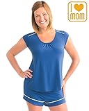 Kindred Bravely Amelia Ultraソフトマタニティ&授乳パジャマ – ショーツセット US サイズ: M カラー: ブルー