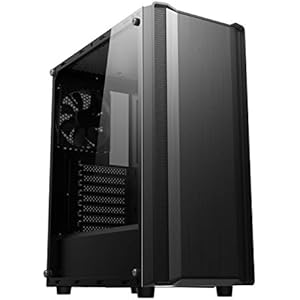 SAMA 左側面が強化ガラス(透明)のATXマザー対応ミドルタワーPCケース JAX-03W (黒鴉 kurogarasu)