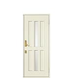 玄関ドア リクシル クリエラR ランマなし 片開きドア 15型 半外付型 幅818mm×高1917mm 本体色：ホワイト 勝手：右勝手 レバーハンドル(ゴールド)