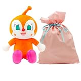 吉徳 【ドキンちゃん】 抱き人形 ぬいぐるみ 全長57ｃｍ(お座り42.5ｃｍ） 子供が喜ぶ ラッピング袋入り（リボン付）ピンク・赤カラー