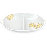 J-kitchens 勲山窯 プレート 皿 深め 仕切付き 21x12x3.2cm 波佐見焼 日本製 ダリア イエロー