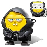 面白い漫画のキャラクター かわいいAirPodsケース 第3世代 キーチェーン付き 落下防止 ソフトシリコンケース 男女兼用 (イエロー)