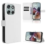 For motorola moto g66j 5G/g66y 5G ケース 手帳型【BAOLINTX】高級PUレザー 耐衝撃 軽量 薄型 カード収納 横置き機能 対応 指紋防止 カバー 全面保護 保護カバー(ホワイト)