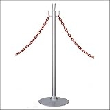 e-kanamono ロープパーテーションポール FPR-2206 シルバーメタリック塗装