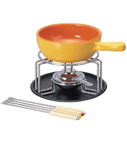 Amazon.co.jp: 新光金属 フォンデュ鍋 チーズパン 茶 20cm チーズ