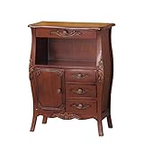 インテリア 家具 便利 おしゃれ 電話/ファックス台 【コモ】 木製(マホガニー) 引き出し付き アンティーク調 猫足 【完成品】