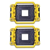 ChrysM 2個セット AMDブラケット CPUクーラー ファンリテーナーブラケット CPUファン ブラケットベース AMD Athlon/Phenom/FX Socket AM2/AM2+/AM3/AM3+/FM1/FM2/FM2+/940/939 ソケット用 リテンションキット バックプレート付き (イエロー) (Color : イエロー)