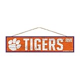 Clemson Tigers公式NCAA木製Street Wall Sign 4 x 17 by WinCraft 900111