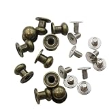 KUKU工房 ネジ式 ギボシ レザークラフト向け 頭径7mm 10個セット (アンティークゴールド)