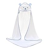 ベビー ソフト コットン 通気性 バスタオル キッズ バスクロス クローク バスローブ 0-7歳（ホワイト）