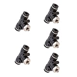 Perfk エアーホースチューブ継手　ホースチューブ　エルボープッシュ　空気圧継手　パーツ　交換パーツ　5点セット　全5サイズ選ぶ - DPB6-M5