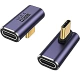 AuviPal 90度直角USB Cオス→USB Cメスアダプター 2個パック 40Gbps USB Type C Thunderbolt 4/3エクステンダー MacBook Pro、iMac、iPad Pro、タブレット、携帯電話、その他のType Cデバイス用