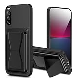 対応 Xperia 10 IV SO-52C ケース SOG07/A202SO/A202SO カード収納 スタンド付き エクスペリア10IV/4 スマホケース バンド付き スタンド機能 耐久 滑り止め 黑