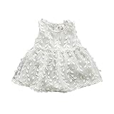 柳の葉 レース チュールワンピース ノースリーブ 洋服 チュールスカート チュニック チュチュスカート ガールズ 夏 女の子1~3歳 ホワイト80cm