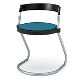 ITOKI（イトーキ） ミーティングチェア picchio（ピッキオチェア） 座パッド付 背シェルT1 座面A2 ダルブルーグリーン KJM-220GC-T1A2